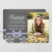 Aankondiging van het Afstuderen van Paarse Bow Cha (Voorkant / Achterkant)