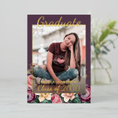 Aankondiging van het Afstuderen van Pink Floral Bo (Staand Voorkant)