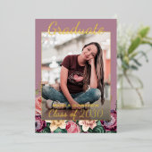 Aankondiging van het Afstuderen van Pink Floral Bo (Staand Voorkant)