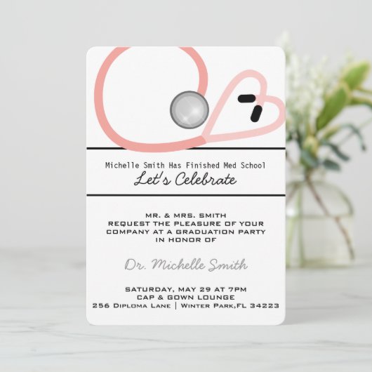 Aankondiging van het Afstuderen van Stethoscoop Me (Staand voorkant)