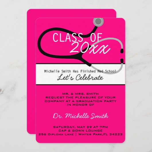 Aankondiging van het Afstuderen van Stethoscoop Me (Voorkant / Achterkant)