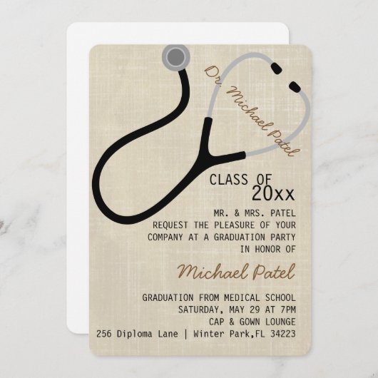 Aankondiging van het Afstuderen van Stethoscoop Me (Voorkant / Achterkant)