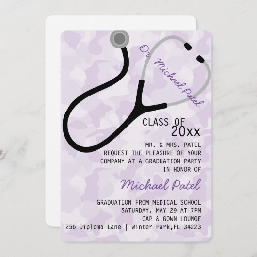 Aankondiging van het Afstuderen van Stethoscoop Me (Voorkant / Achterkant)