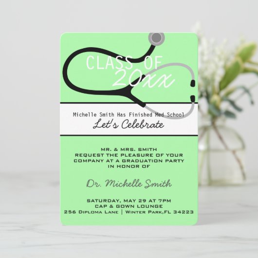 Aankondiging van het Afstuderen van Stethoscoop Me (Staand voorkant)