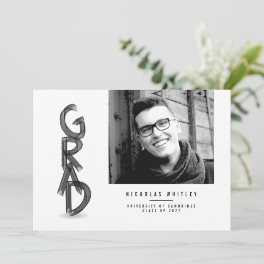 Aankondiging van het Afstuderen voor grafische kaa (Staand voorkant)