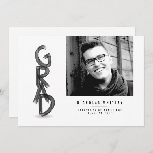 Aankondiging van het Afstuderen voor grafische kaa (Voorkant / Achterkant)