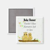 Aankondiging van het Baby shower Lovevogels Magneet (Voorkant / Achterkant)