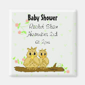 Aankondiging van het Baby shower Lovevogels Magneet (Voorkant)
