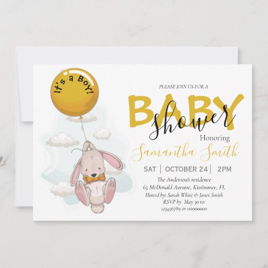 Aankondiging van het Baby shower van het ballonkon (Voorkant)