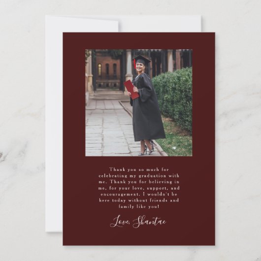 Aankondiging van het Burgundy Gold Afstuderen (Achterkant)