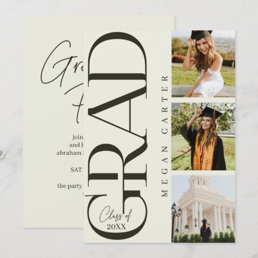 Aankondiging van het eindexamenfeest van de klas v (Voorkant / Achterkant)