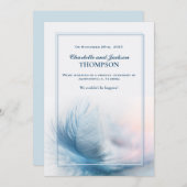 Aankondiging van het Elegant Dusty Blue Feather We (Voorkant / Achterkant)