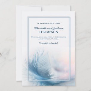 Aankondiging van het Elegant Dusty Blue Feather We