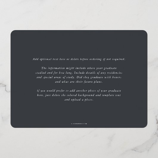 Aankondiging van het Gray Caduceus Medical Afstude (Achterkant)