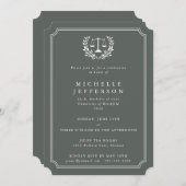 Aankondiging van het grijs-groene Afstuderen op sc (Voorkant / Achterkant)