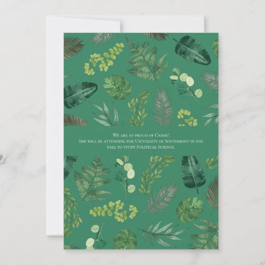 Aankondiging van het groene botanische elegante Af (Achterkant)