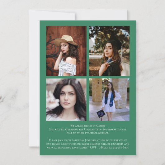 Aankondiging van het groene botanische elegante Af (Achterkant)