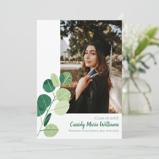 Aankondiging van het groene botanische elegante Af (Staand voorkant)