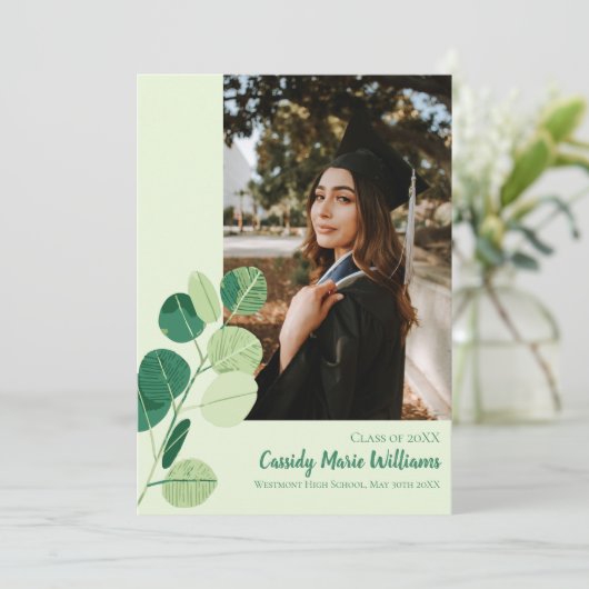 Aankondiging van het groene botanische elegante Af (Staand voorkant)