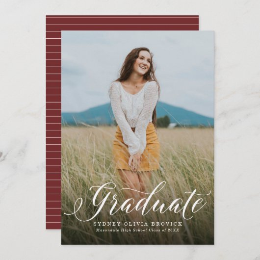 Aankondiging van het grote afbeelding afstuderen (Voorkant / Achterkant)