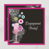 Aankondiging van het hedendaagse Verloving Champag (Voorkant / Achterkant)