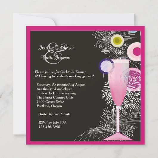 Aankondiging van het hedendaagse Verloving Champag (Achterkant)