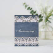 Aankondiging van het huwelijk  Denim en Lace (Staand voorkant)