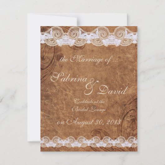 Aankondiging van het  huwelijk met Lace en Lace (Achterkant)