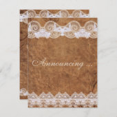 Aankondiging van het  huwelijk met Lace en Lace (Voorkant / Achterkant)