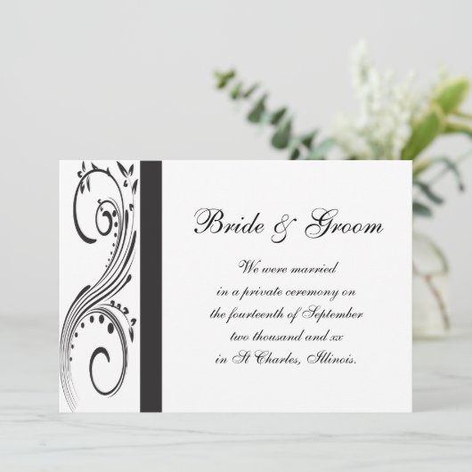 Aankondiging van het huwelijk tussen zwarte en wit (Staand voorkant)