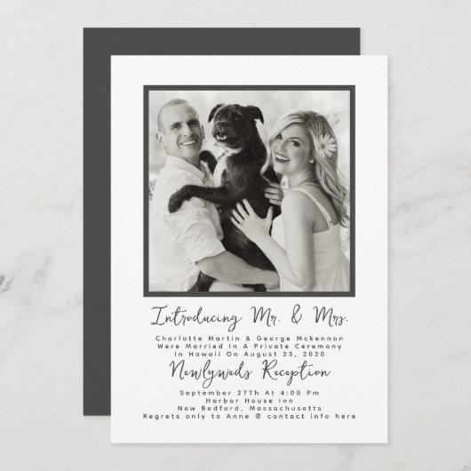 Aankondiging van het huwelijk van Big Photo Passen (Voorkant / Achterkant)