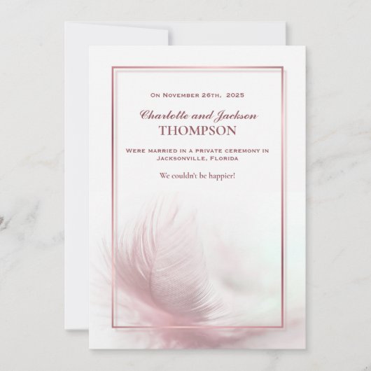 Aankondiging van het huwelijk van Elegant Dusty Pi (Voorkant)