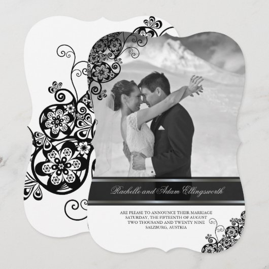 aankondiging van het huwelijk van Floral Paisley (Voorkant / Achterkant)