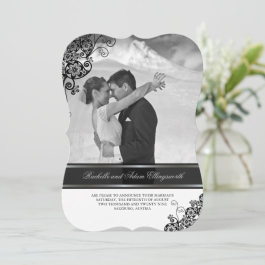 aankondiging van het huwelijk van Floral Paisley (Staand voorkant)