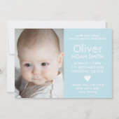 Aankondiging van het jongetje/bedankt kaart (Voorkant)