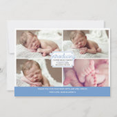 Aankondiging van het jongetje/bedankt kaart (Voorkant)