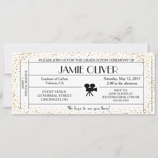 Aankondiging van het kaartje voor het afstuderen A (Voorkant)