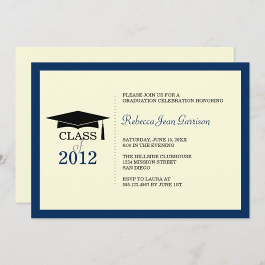 Aankondiging van het marinesurropet tassel afstude (Voorkant / Achterkant)