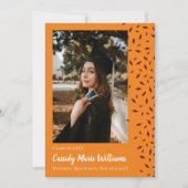 Aankondiging van het Maroon Oranje Confetti Afstud (Voorkant)