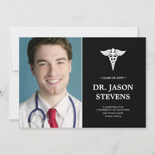 Aankondiging van het medisch Afstuderen van Caduce (Voorkant)