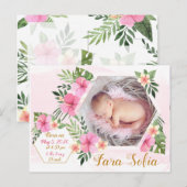 Aankondiging van het meisje van de pasgeboren baby (Voorkant / Achterkant)