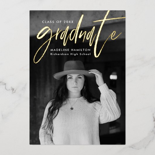 Aankondiging van het Modern Gold Foil Script Afstu (Voorkant)