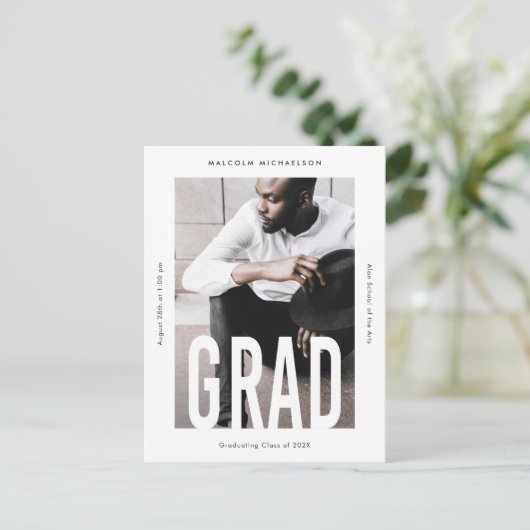 Aankondiging van het moderne Afstuderen van de Fot (Staand voorkant)