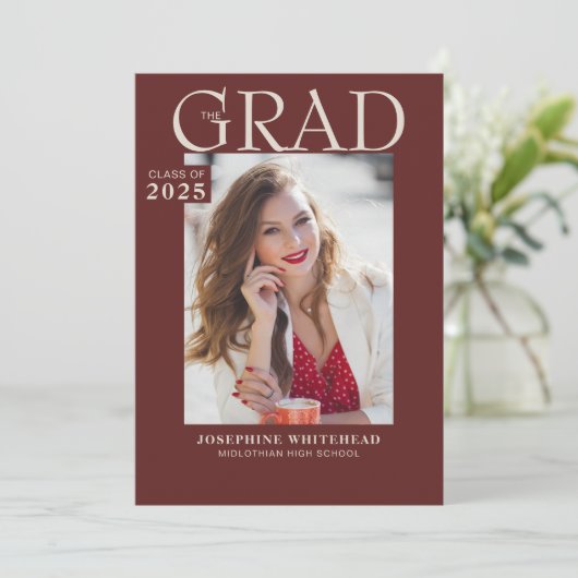 Aankondiging van het moderne Afstuderen van Foto B (Staand voorkant)