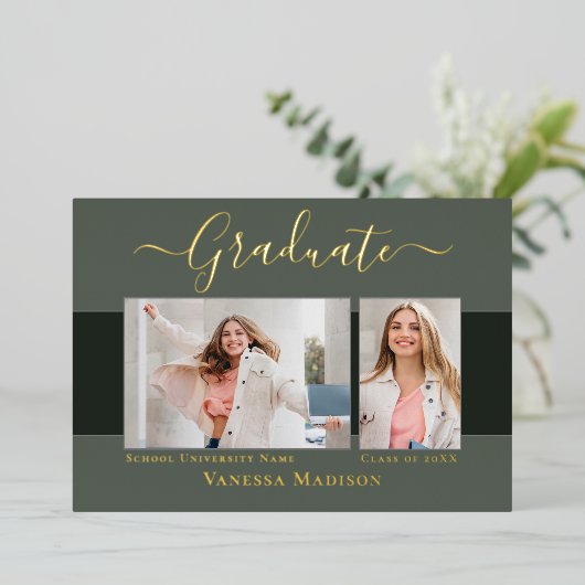 Aankondiging van het moderne Elegant Afstuderen vo (Staand Voorkant)