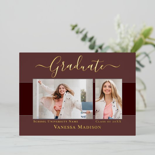 Aankondiging van het moderne Elegant Afstuderen vo (Staand Voorkant)