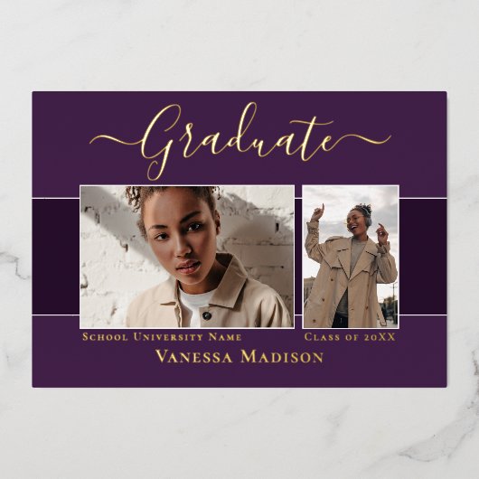 Aankondiging van het moderne Elegant Afstuderen vo (Voorkant)