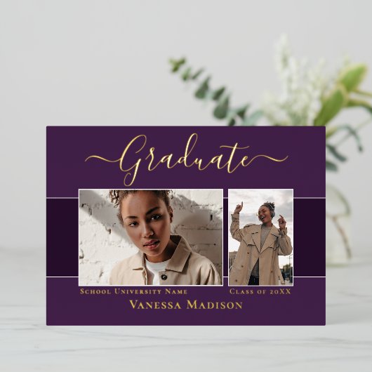 Aankondiging van het moderne Elegant Afstuderen vo (Staand Voorkant)