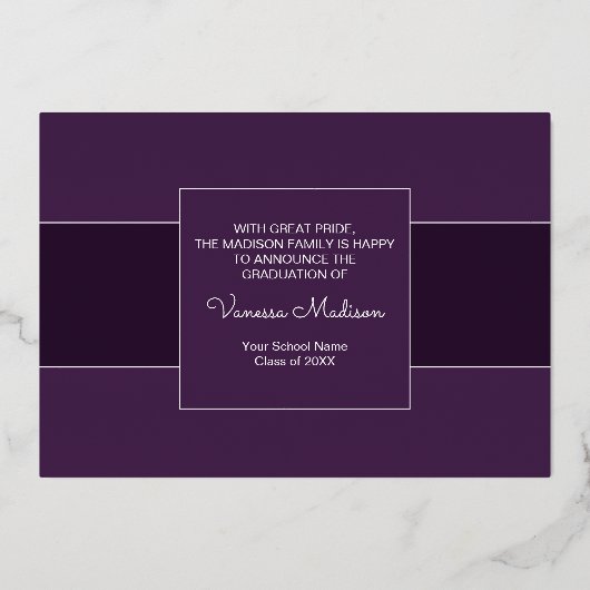 Aankondiging van het moderne Elegant Afstuderen vo (Achterkant)