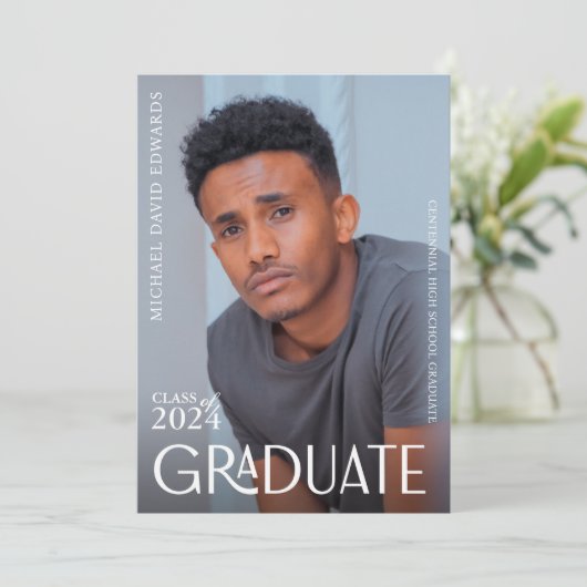 Aankondiging van het moderne foto-Afstuderen - min (Staand voorkant)